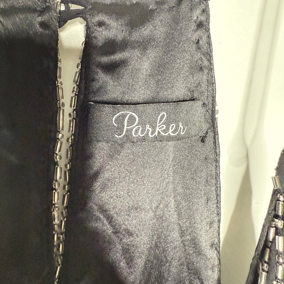 Parker Black Silver Beaded Sleeveless Dress Mini‎ Party Cocktail - Picture 4 of 14